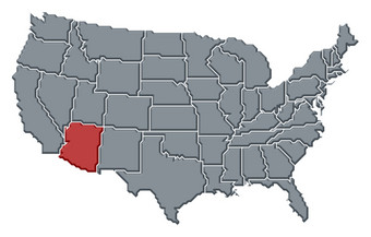 地图的曼联州亚利桑那州突出显示政治地图曼联州与的几个州在哪里亚利桑那州突出显示