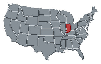 地图的曼联州印第安纳州突出显示政治地图曼联州与的几个州在哪里印第安纳州突出显示