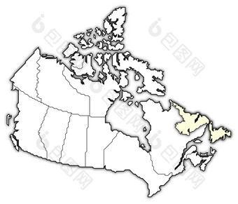 地图加拿大<strong>纽芬兰</strong>而且拉布拉多突出显示政治地图加拿大与的几个省在哪里<strong>纽芬兰</strong>而且拉布拉多突出显示
