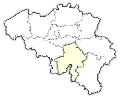 地图比利时他勒死突出显示政治地图比利时与的几个州在哪里他勒死突出显示