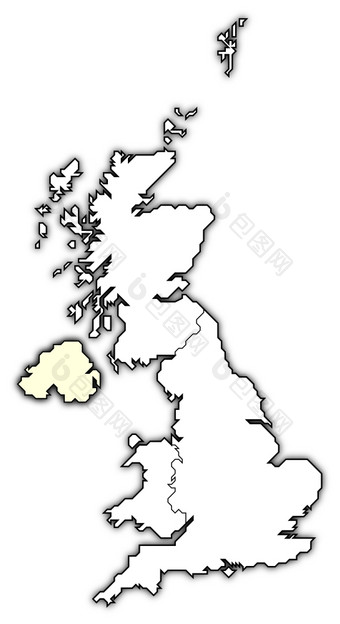 地图曼联王国北部爱尔兰<strong>突出</strong>显示政治地图曼联王国与的几个国家在哪里北部爱尔兰<strong>突出</strong>显示