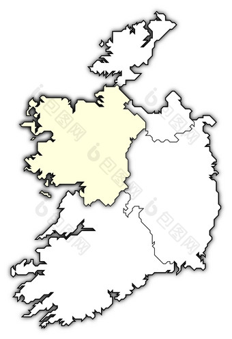 地图爱尔兰康诺特城<strong>突出</strong>显示政治地图爱尔兰与的几个省在哪里康诺特城<strong>突出</strong>显示