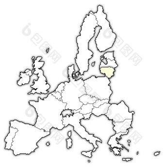 地图的欧洲<strong>联盟</strong>立陶宛突出显示政治地图的欧洲<strong>联盟</strong>与的几个州在哪里立陶宛突出显示