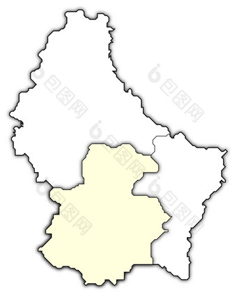 地图卢森堡卢森堡突出显示政治地图卢森堡与的几个区在哪里的区卢森堡突出显示