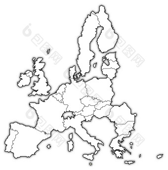 地图的欧洲联盟马耳他突出显示政治地图的欧洲联盟与的几个州在哪里马耳他突出显示