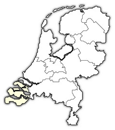 地图荷兰泽兰省突出显示政治地图荷兰与的几个州在哪里泽兰省突出显示