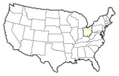 地图的曼联州俄亥俄州突出显示政治地图曼联州与的几个州在哪里俄亥俄州突出显示