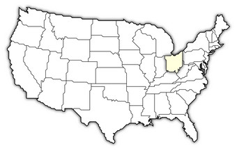 地图的曼联州<strong>俄亥俄州</strong>突出显示政治地图曼联州与的几个州在哪里<strong>俄亥俄州</strong>突出显示