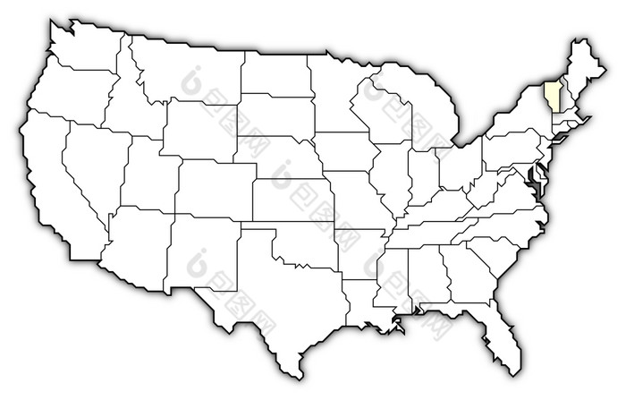地图的曼联州佛蒙特州突出显示政治地图曼联州与的几个州在哪里佛蒙特州突出显示