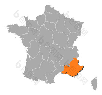 地图法国Provence-Alpes-Cotersquo<strong>天蓝</strong>色突出显示政治地图法国与的几个地区在哪里Provence-Alpes-Cotersquo<strong>天蓝</strong>色突出显示