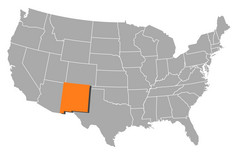 地图的曼联州新墨西哥突出显示政治地图曼联州与的几个州在哪里新墨西哥突出显示