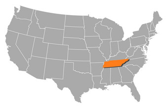 地图的曼联州田纳西州突出显示政治地图曼联州与的几个州在哪里田纳西州突出显示