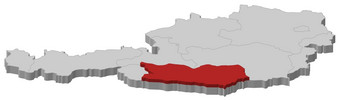 地图奥地利卡林西亚<strong>突出</strong>显示政治地图奥地利与的几个州在哪里卡林西亚<strong>突出</strong>显示
