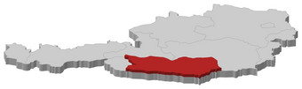 地图奥地利<strong>卡林</strong>西亚突出显示政治地图奥地利与的几个州在哪里<strong>卡林</strong>西亚突出显示