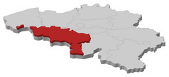 地图比利时埃诺突出显示政治地图比利时与的几个州在哪里埃诺突出显示