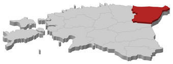 地图爱沙尼亚viru突出显示政治地图爱沙尼亚与的几个县在哪里HIda-Viru突出显示