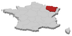 地图法国洛林突出显示政治地图法国与的几个地区在哪里洛林突出显示