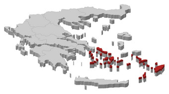 地图希腊南爱琴海突出显示政治地图希腊与的几个州在哪里南爱琴海突出显示图片