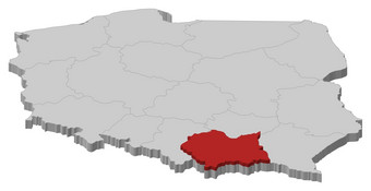 地图波兰较小的波兰突出显示政治地图波兰与的几个省省在哪里较小的波兰突出显示