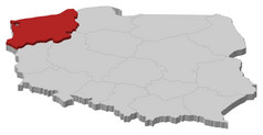 地图波兰西波美拉尼亚的突出显示政治地图波兰与的几个省省在哪里西波美拉尼亚的突出显示