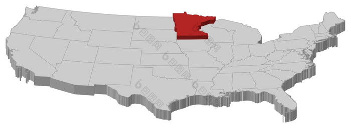 地图的曼联州明尼苏达州突出显示政治地图曼联州与的几个州在哪里明尼苏达州突出显示