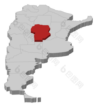 地图阿根廷科尔多瓦突出显示政治地图阿根廷与的几个省在哪里科尔多瓦突出显示