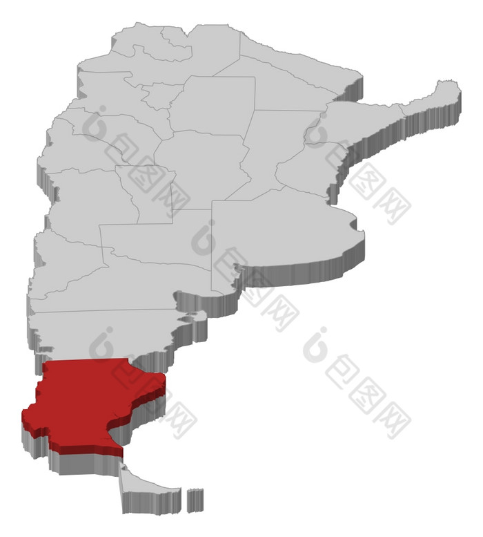 地图阿根廷圣诞老人克鲁兹突出显示政治地图阿根廷与的几个省在哪里圣诞老人克鲁兹突出显示