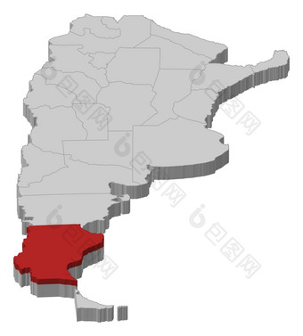 地图阿根廷圣诞老人克鲁兹突出显示政治地图阿根廷与的几个省在哪里圣诞老人克鲁兹突出显示