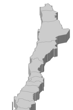 地图智利爱森突出显示政治地图智利与的几个地区在哪里爱森突出显示