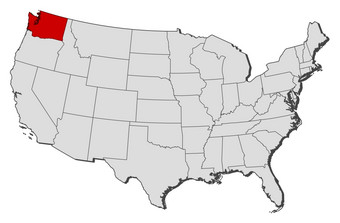 地图的曼联州华盛顿突出显示政治地图曼联州与的几个州在哪里华盛顿突出显示