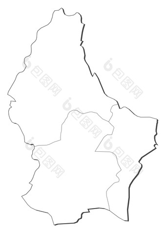 地图卢森堡政治地图卢森堡与的几个区