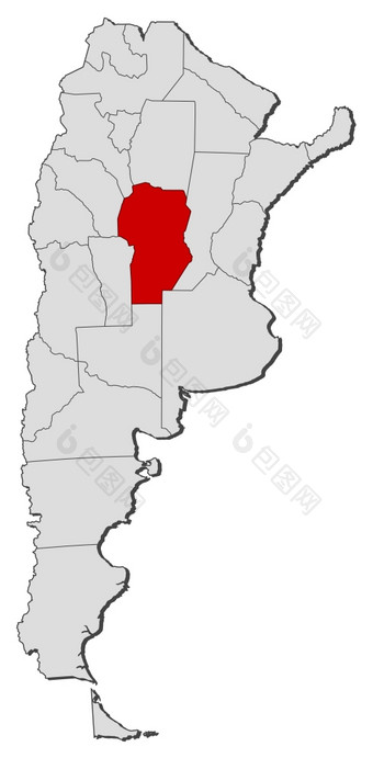 地图阿根廷<strong>科尔多瓦</strong>突出显示政治地图阿根廷与的几个省在哪里<strong>科尔多瓦</strong>突出显示