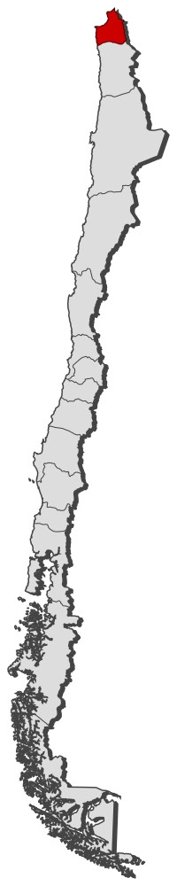 地图智利阿里卡而且Parinacota地区<strong>突出</strong>显示政治地图智利与的几个地区在哪里阿里卡而且Parinacota地区<strong>突出</strong>显示