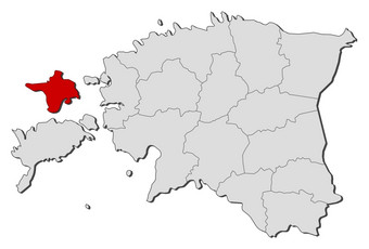 地图爱沙尼亚嗨突出显示政治地图爱沙尼亚与的几个县在哪里嗨突出显示