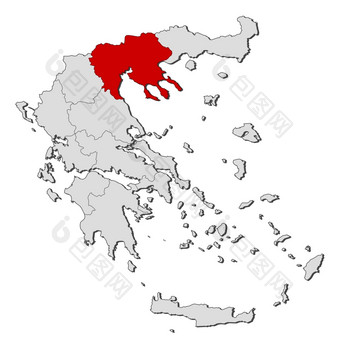 地图希腊中央马其顿突出显示政治地图希腊与的几个州在哪里中央马其顿突出显示
