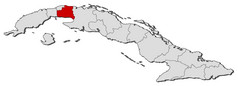 地图古巴Mayabeque突出显示政治地图古巴与的几个省在哪里Mayabeque突出显示