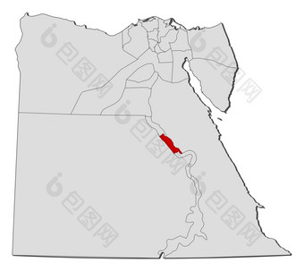 地图埃及索哈格<strong>突出</strong>显示政治地图埃及与的几个个省在哪里索哈格<strong>突出</strong>显示