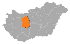 地图匈牙利席卷突出显示政治地图匈牙利与的几个县在哪里席卷突出显示