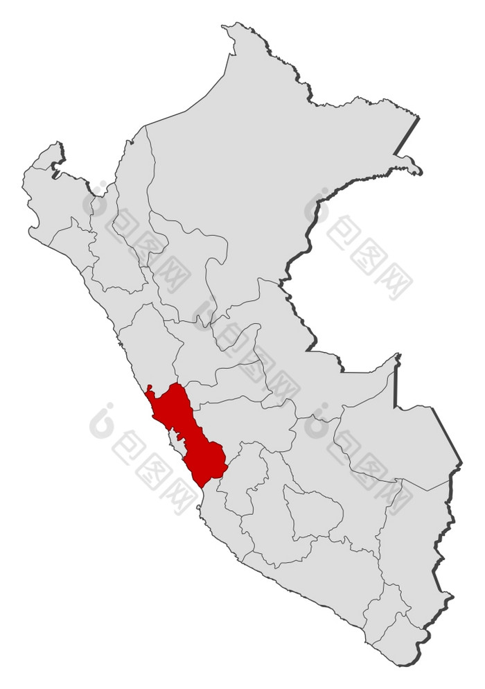地图秘鲁五突出显示政治地图秘鲁与的几个地区在哪里五突出显示