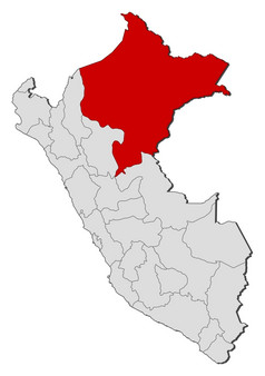 地图秘鲁洛雷托突出显示政治地图秘鲁与的几个地区在哪里洛雷托突出显示
