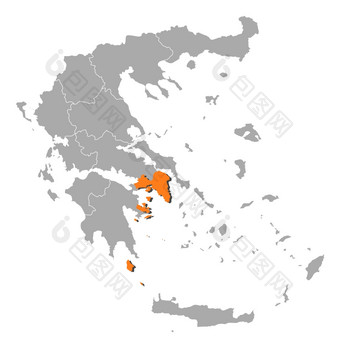 地图希腊阿<strong>提卡</strong>突出显示政治地图希腊与的几个州在哪里阿<strong>提卡</strong>突出显示