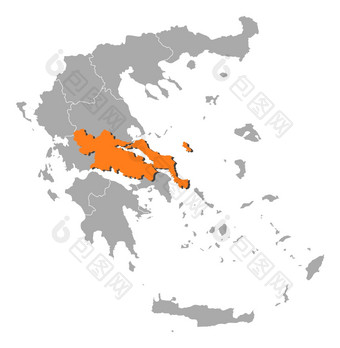 地图希腊中央希腊<strong>突出</strong>显示政治地图希腊与的几个州在哪里中央希腊<strong>突出</strong>显示