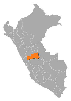 地图秘鲁帕斯科突出显示政治地图秘鲁与的几个地区在哪里帕斯科突出显示