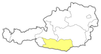 地图奥地利<strong>卡林</strong>西亚突出显示政治地图奥地利与的几个州在哪里<strong>卡林</strong>西亚突出显示