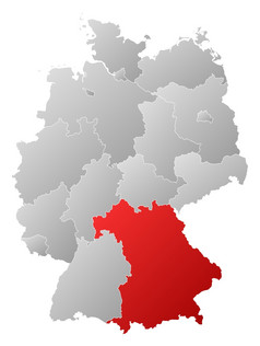 地图德国巴伐利亚突出显示政治地图德国与的几个州在哪里巴伐利亚突出显示