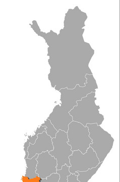 地图芬兰芬兰适当的突出显示政治地图芬兰与的几个地区在哪里芬兰适当的突出显示