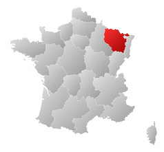 地图法国洛林突出显示政治地图法国与的几个地区在哪里洛林突出显示