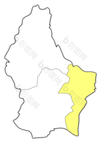 地图卢森堡电话突出显示政治地图卢森堡与的几个区在哪里电话突出显示