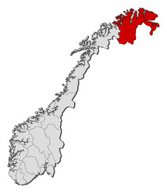 地图挪威马克突出显示政治地图挪威与的几个县在哪里马克突出显示
