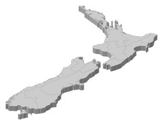 地图新新西兰政治地图新新西兰与的几个地区